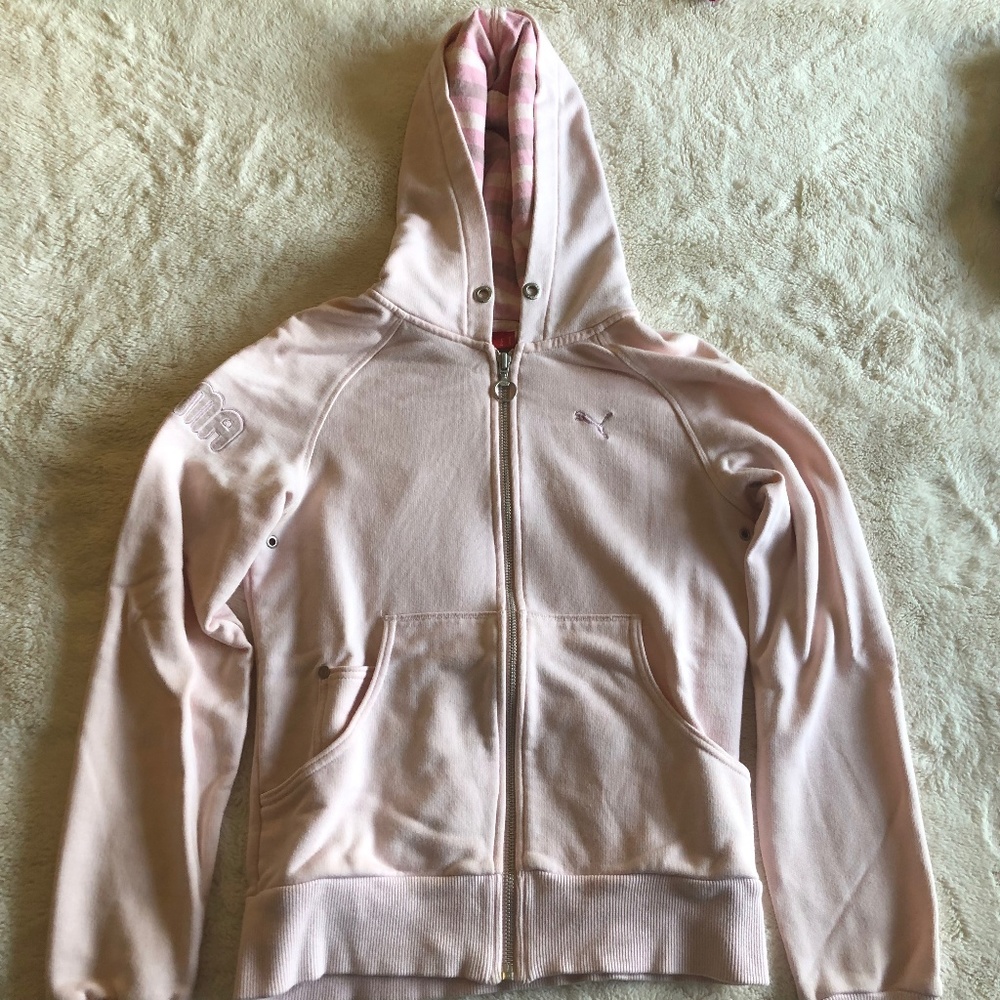 Puma Hoodie with zipper, light pink, XS